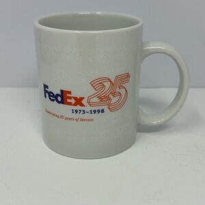 Vintage 1998 FedEx 25 Year Anniversary Coffee/Tea Mug Cup A3